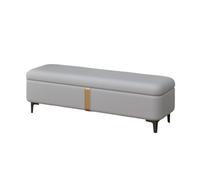 GEK208130 Banc de change de chaussures moderne, léger, luxueux avec rangement, pour canapé long, rectangulaire, pour lit, avec tabouret, banc avec rangement décoratif (Light Gray)