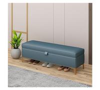 GEK208130 Banc de rangement moderne - Banc d'entrée, ottoman pour bout de lit à coucher, banc en cuir pour pied de lit, banc rembourré avec pieds dorés décoratifs (vert)