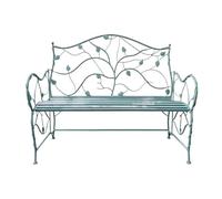 GEK208130 Banc Exterieur Chaise de Jardin Double Simple en rotin et Fer Vintage, décoration, siège de Loisirs for terrasse, Balcon, Patio intérieur et extérieur Banc de Jardin