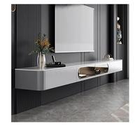 GEK208130 Banc TV Meuble TV 78,7/86,6/94,5 Pouces avec Plateau en Ardoise, Console multimédia for Centre de Divertissement, étagère Murale for Rangement for Le Salon, Gris Meuble TV(240 * 25 * 30cm)