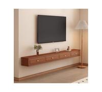 GEK208130 Banc TV Meuble TV Flottant for sous la TV, Centre de Divertissement de Luxe Vintage avec Rangement, Meuble TV Mural en Bois étroit avec tiroirs, Gain de Place Meuble TV(240x24x20cm)