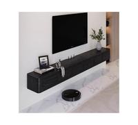 GEK208130 Banc TV Meuble TV Mural Flottant, Console TV Flottante en Bois Vintage avec Porte Rabattable et tiroirs de Rangement, Meuble TV Mural étroit Peu encombrant Meuble TV(Noir,228x24x18cm)