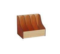 GEK208130 Bureau Porte-revues en Acrylique, 4 Compartiments, for Documents Papier et Magazines Organiseur(Natural)