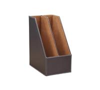GEK208130 Bureau Porte-revues Vertical en Cuir, Organiseur de Bureau, Plateau for Documents et dossiers Organiseur(Bruin)
