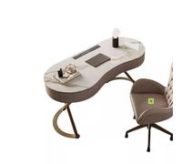 GEK208130 Bureau simple en ardoise de roche légère de luxe Boss Office PC Table Studio Bureau d'écriture Simple réception et chaises pour conseil Écrire (140 x 60 x 75 cm)