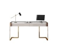 GEK208130 Bureau simple en cuir avec plaque de roche - Moderne - Pour la maison - Bureau de designer - Bureau contre le mur - Pour étudiant - Table d'écriture (180 x 60 x 75 cm)
