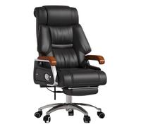 GEK208130 Chaise de bureau pivotante en cuir véritable, fauteuil de bureau confortable pour la maison et le bureau