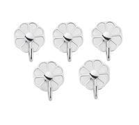 GEK208130 Crochet pour Manteau et Chapeau Lot de 5 patères murales Multifonctions en métal sans Perforation for clés, Serviettes, Sacs, Tasses et Chapeaux Crochets(Silver)