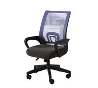 GEK208130 Fauteuil de Bureau Chaise de Bureau Confortable for la Maison, Chaise de Jeu pivotante Confortable, Chaise Ergonomique à Dossier Moyen en Maille relevable en Tissu Chaise de Bureau(Blue)