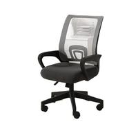 GEK208130 Fauteuil de Bureau Chaise de Bureau Confortable for la Maison, Chaise de Jeu pivotante Confortable, Chaise Ergonomique à Dossier Moyen en Maille relevable en Tissu Chaise de Bureau(Grigio)