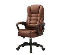 GEK208130 Fauteuil de Bureau Chaise de Bureau en Cuir PU for Adultes, Chaise de Bureau à Dossier Haut avec Support Lombaire, accoudoir Rabattable, pivotante et réglable Chaise de Bureau(Bruin)