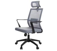 GEK208130 Fauteuil de Bureau Chaise Ergonomique en Maille à Dossier Haut avec Soutien Lombaire et Appui-tête réglable, chaises de Travail pivotantes et pivotantes Chaise de Bureau(Grigio)
