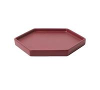 GEK208130 Jardin Bac à Fleurs Hexagonal, Soucoupe en céramique for Jardinage à Domicile ou au Bureau Plantes en Pot(Red,XL)