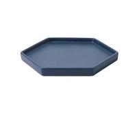 GEK208130 Jardin Bac à Fleurs Hexagonal, Soucoupe en céramique for Jardinage à Domicile ou au Bureau Plantes en Pot(Blue,Grand)