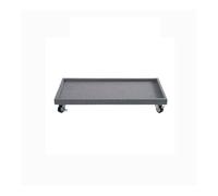 GEK208130 Jardin Palette rectangulaire for Plantes d'intérieur et d'extérieur avec roulettes et Grand bac d'égouttement en résine synthétique Plantes en Pot(Grigio,Grand)