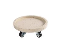 GEK208130 Jardin Palette Ronde for Plantes avec bacs d'égouttage à roulettes et Soucoupe de déplacement for Pots de Fleurs en résine synthétique Plantes en Pot(Beige,Grand)