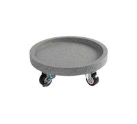 GEK208130 Jardin Palette Ronde for Plantes avec bacs d'égouttage à roulettes et Soucoupe de déplacement for Pots de Fleurs en résine synthétique Plantes en Pot(Grigio,XS)