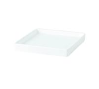 GEK208130 Jardin Plateau de rempotage carré, soucoupes for Pots de Fleurs, bac de Drainage en céramique for décoration intérieure Plantes en Pot(Blanc,Moyen)