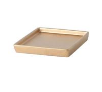 GEK208130 Jardin Plateau de rempotage carré, soucoupes for Pots de Fleurs, bac de Drainage en céramique for décoration intérieure Plantes en Pot(Gold,Petit)