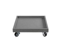 GEK208130 Jardin Plateau d'égouttage for Pot de Fleurs Mobile en Imitation Granit avec roulettes, Soucoupe carrée en résine synthétique Plantes en Pot(Grigio,XL)