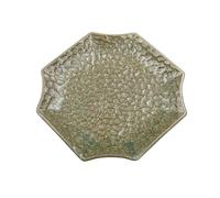 GEK208130 Jardin Plateaux d'égouttage octogonaux for Plantes d'intérieur et d'extérieur, soucoupes en céramique for Fleurs d'intérieur, 6,4 Pouces Plantes en Pot(Green)