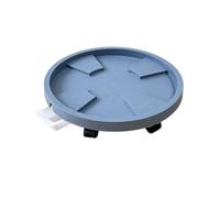 GEK208130 Jardin Pot de Fleurs Rond avec Plateau Mobile et Soucoupe à roulettes Plantes en Pot(Grigio,Petit)