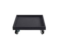 GEK208130 Jardin Soucoupe carrée Mobile à roulettes for Plantes, bac d'égouttement en résine synthétique for intérieur et extérieur Plantes en Pot(Noir,Petit)