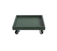 GEK208130 Jardin Soucoupe carrée Mobile à roulettes for Plantes, bac d'égouttement en résine synthétique for intérieur et extérieur Plantes en Pot(Green,Grand)
