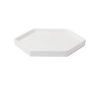 GEK208130 Jardin Soucoupe hexagonale en céramique for Plantes, for Balcon, Salon, bac d'égouttage for jardinière Plantes en Pot(Blanc,Moyen)