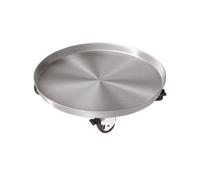 GEK208130 Jardin Soucoupe Mobile à roulettes for Plantes, bac d'égouttage for Pots de Fleurs d'intérieur et d'extérieur en Acier Inoxydable Plantes en Pot(Silver,Grand)