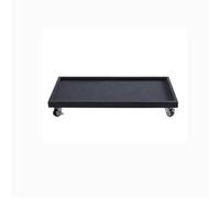 GEK208130 Jardin Soucoupe rectangulaire Mobile à roulettes, Palette for Plantes d'intérieur et d'extérieur en résine synthétique Plantes en Pot(Noir,Grand)