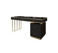 GEK208130 Lampe de bureau simple, luxueuse, moderne, haut de gamme, bureau à domicile, table d'étude minimaliste et chaises d'écriture (noir, 120 x 60 x 74 cm)