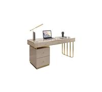 GEK208130 Lampe de bureau simple, luxueuse, moderne, haut de gamme, bureau à domicile, table d'étude minimaliste et chaises d'écriture (blanc, 120 x 60 x 74 cm)
