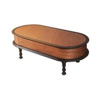 GEK208130 Meuble de Salon Table Basse Ovale en Bois Massif for Salon Table à thé Vintage de 1,2 m, Parfaite for Une décoration Classique ou Moderne Minimaliste