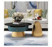 GEK208130 Meuble de Salon Tables Basses Gigognes Ensemble de 2, Table Basse Ronde for Salon, Table d'appoint Tables Gigognes for Petits Espaces Minimaliste(#2)