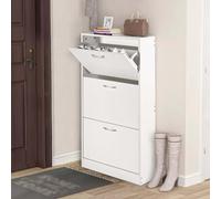 GEK208130 Moderne Armoire à Chaussures à 3 tiroirs, étagère à Chaussures autoportante, Organisateur de Placard de Rangement de Chaussures, Organisateur de Chaussures, Blanc Organisateur(Blanc)