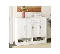 GEK208130 Moderne Armoire à Chaussures de 47.2 Pouces for l'entrée, Armoire de Rangement de Chaussures autoportante, Organisateur de étagère à Chaussures avec 8 étagères réglables Organisateur(Blanc)