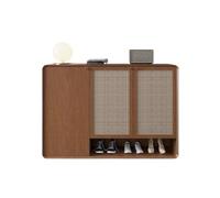 GEK208130 Moderne Armoire à Chaussures Nordique Moderne Simple de Grande capacité, Rangement Mural for Salon, Maison, Petit Appartement, Hall d'entrée Organisateur(Walnut Color,120cm)