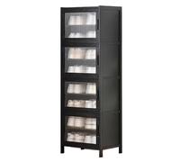 GEK208130 Moderne Armoire à Chaussures Porte Maison Grande capacité entrée étagère à Chaussures Organisateur Gain de Place Simple en Bois Massif Organisateur(8 Layers)