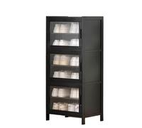 GEK208130 Moderne Armoire à Chaussures Porte Maison Grande capacité entrée étagère à Chaussures Organisateur Gain de Place Simple en Bois Massif Organisateur(6 Layers)