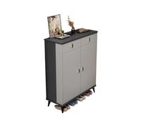 GEK208130 Moderne Étagère à Chaussures à 5 Niveaux avec 2 tiroirs, Meuble de Rangement à Chaussures Autonome en Bois, étagères réglables for entrée et Couloir Organisateur