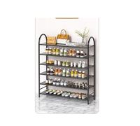 GEK208130 Moderne Étagère à Chaussures Simple for Porte d'entrée, Meuble de Rangement de Luxe d'intérieur Multicouche Peu encombrant for la poussière Organisateur(Noir,Moyen)