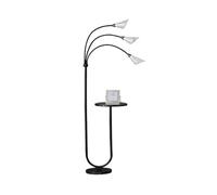 GEK208130 Moderne Lampadaire avec étagères Base en marbre Industriel Moderne Arc Lampe de Lecture avec Table Ferme Rustique Grande Lampe Lampadaire for Salon Chambre Bureau Lampe haute(Noir)