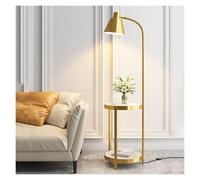 GEK208130 Moderne Lampadaire avec étagères, lampes sur pied modernes du milieu du siècle, lampe de table d'appoint rustique for chambre à coucher et salon Lampe haute(Gold)
