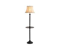 GEK208130 Moderne Lampadaire de salon, un canapé d'appoint en bois, table de chevet simple for chambre à coucher, rangement Lampe haute(Noir)