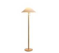 GEK208130 Moderne Lampadaire en bois, canapé de salon d'hôtel, lampe verticale suspendue en tissu avec chaîne Lampe haute(Blanc)