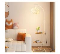 GEK208130 Moderne Lampadaire for salon, chambre à coucher avec table, lampe de table d'appoint en bois, lampe de lecture for chambre à coucher, salon, bureau, chambre d'enfant Lampe haute(Blanc)