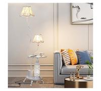 GEK208130 Moderne Lampadaire, lampe sur pied simple avec table basse en verre, lampadaire avec pieds de canapé matériels, for salon/chambre/bureau Lampe haute(Blanc)
