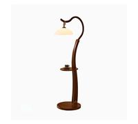 GEK208130 Moderne Lampadaire LED en bois avec table, lampe sur pied avec étagères, lampe de table d'appoint en bois massif for chambres à coucher, salon, bureau, lecture Lampe haute