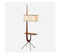 GEK208130 Moderne Lampadaire moderne for salon, lampadaire avec table, lampe de table d'appoint en bois massif, lampe sur pied avec étagères Lampe haute